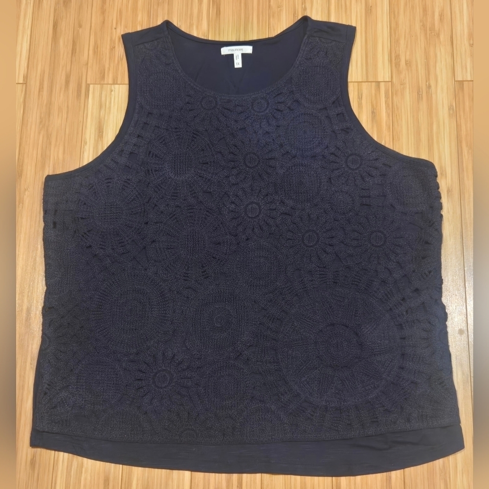 NWOT Maurices Dark Blue Crochet Tank Top